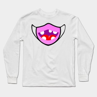 Cute and funny face mask cartoon design Long Sleeve T-Shirt